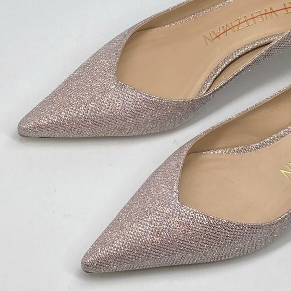 Stuart Weitzman Metallic Kitten-Heel Pumps size 6.5 - Picture 5 of 9